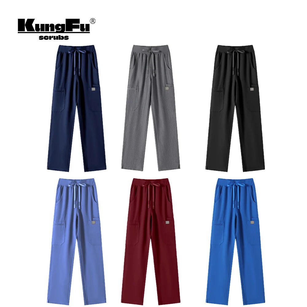

KUNGFU SCRUBS Jogger Pant Surgical uniforms woman Medical Nurse Trousers Slim Fit Stretch Health Service Nursing Clinic Doctor