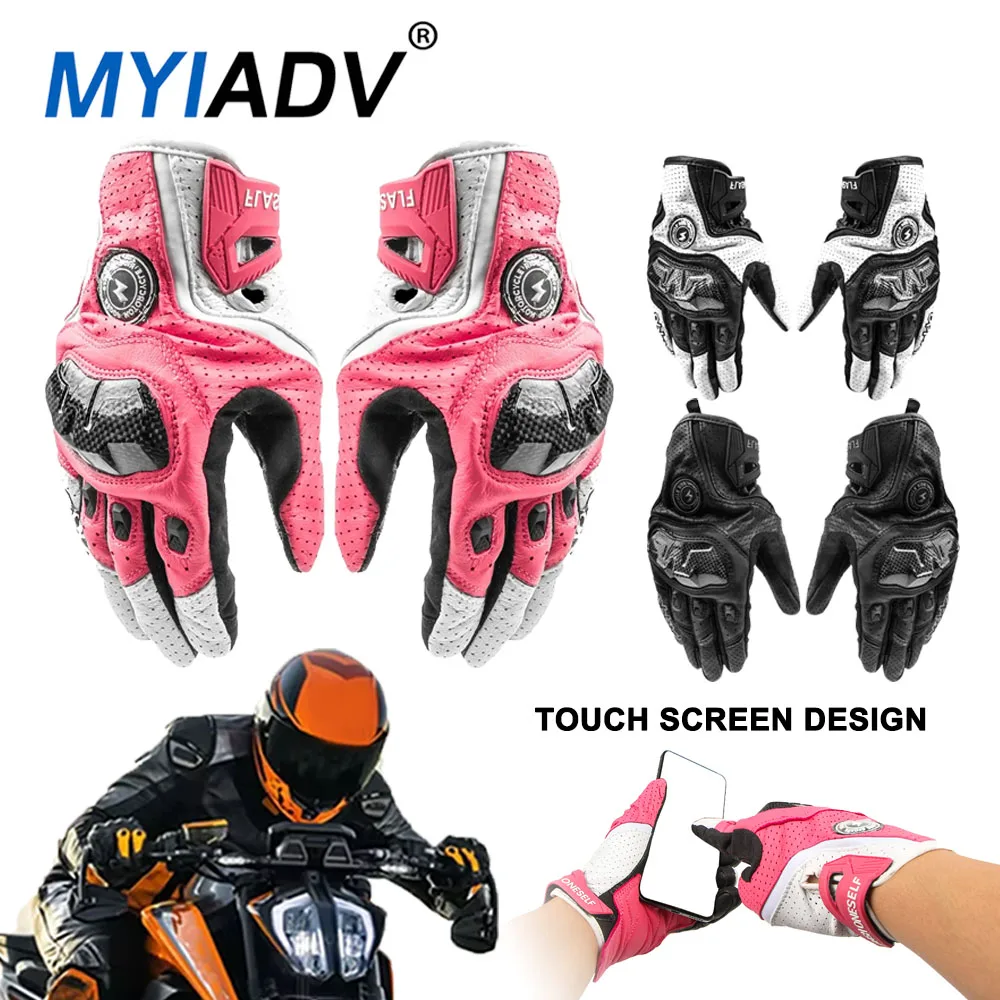 

Motorcycle Gloves Travel Racing Breathable Leather Glove Driving Antiskid Men Women Universal Protective Finger Touchable Gloves