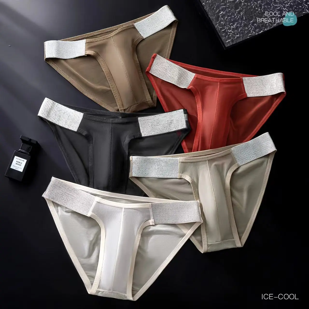 Men's transparent semi-transparent single-layer low-waist breathable sports sexy triangle underwear