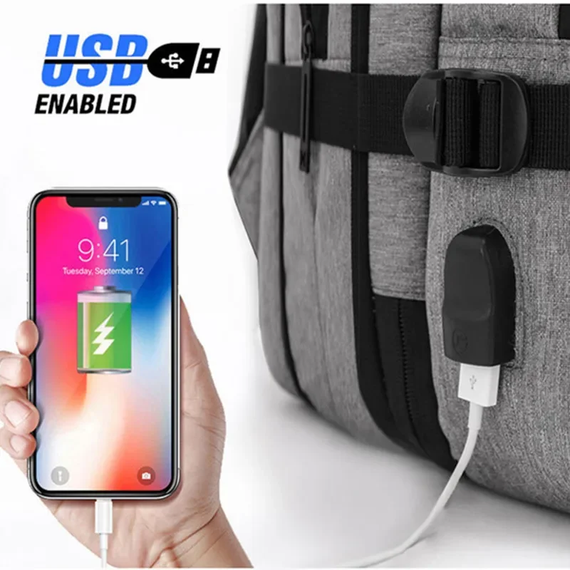Negócios à prova dwaterproof água mochila escalável portátil tablet saco de armazenamento porta usb sacos de computador bolsa de viagem estudante universitário mochila