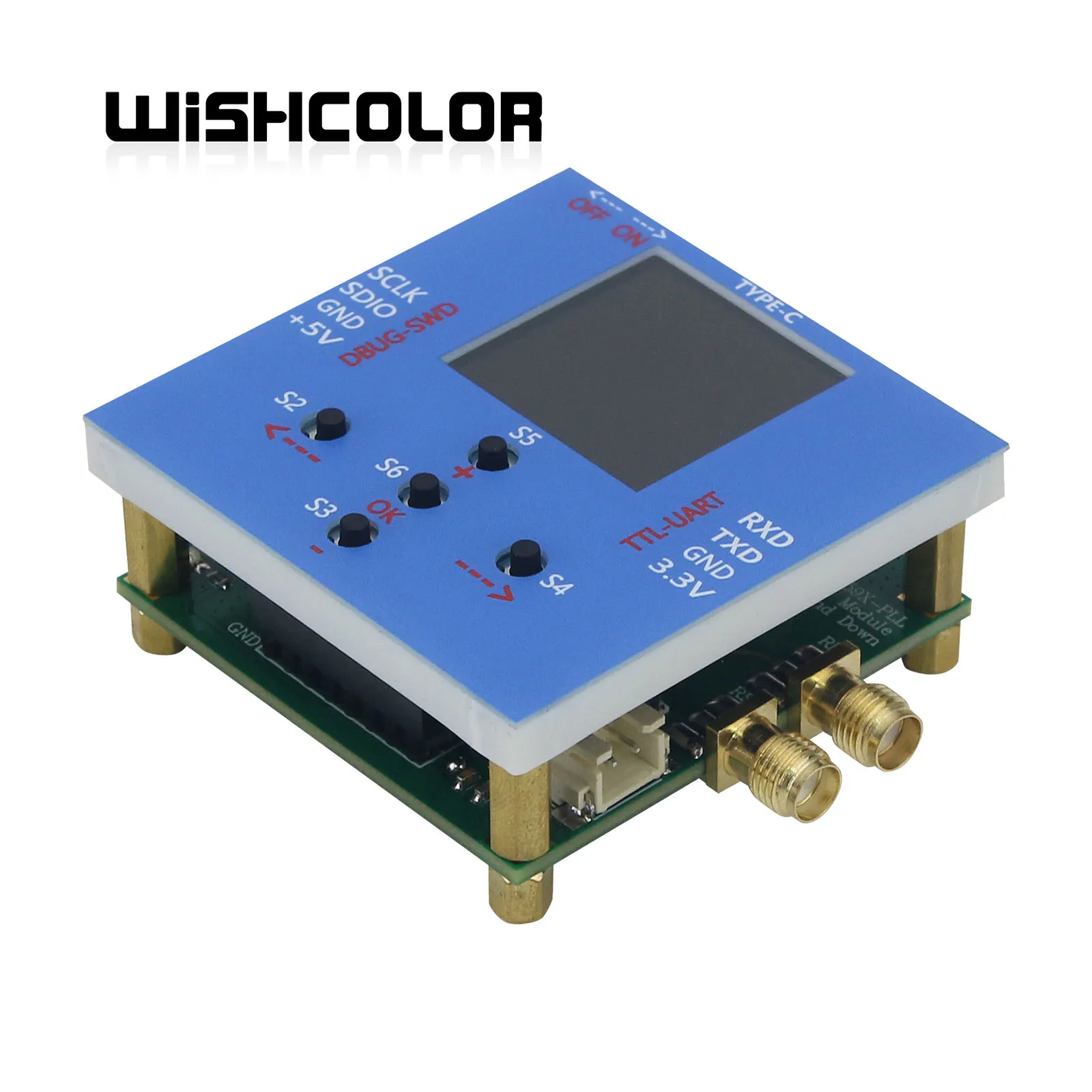 Wishcolor 10G Frequency Mixer Module LMX2594-PLL Up and Down Mixer Type-C Charging with STM32 Main Control Board