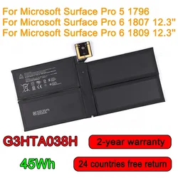 DYNM02-Batterie pour ordinateur portable, pour Microsoft Surface Pro 5 1796,Pro 6 1807 1809 12.3 série tablette 7.57V 45Wh 5940mAh