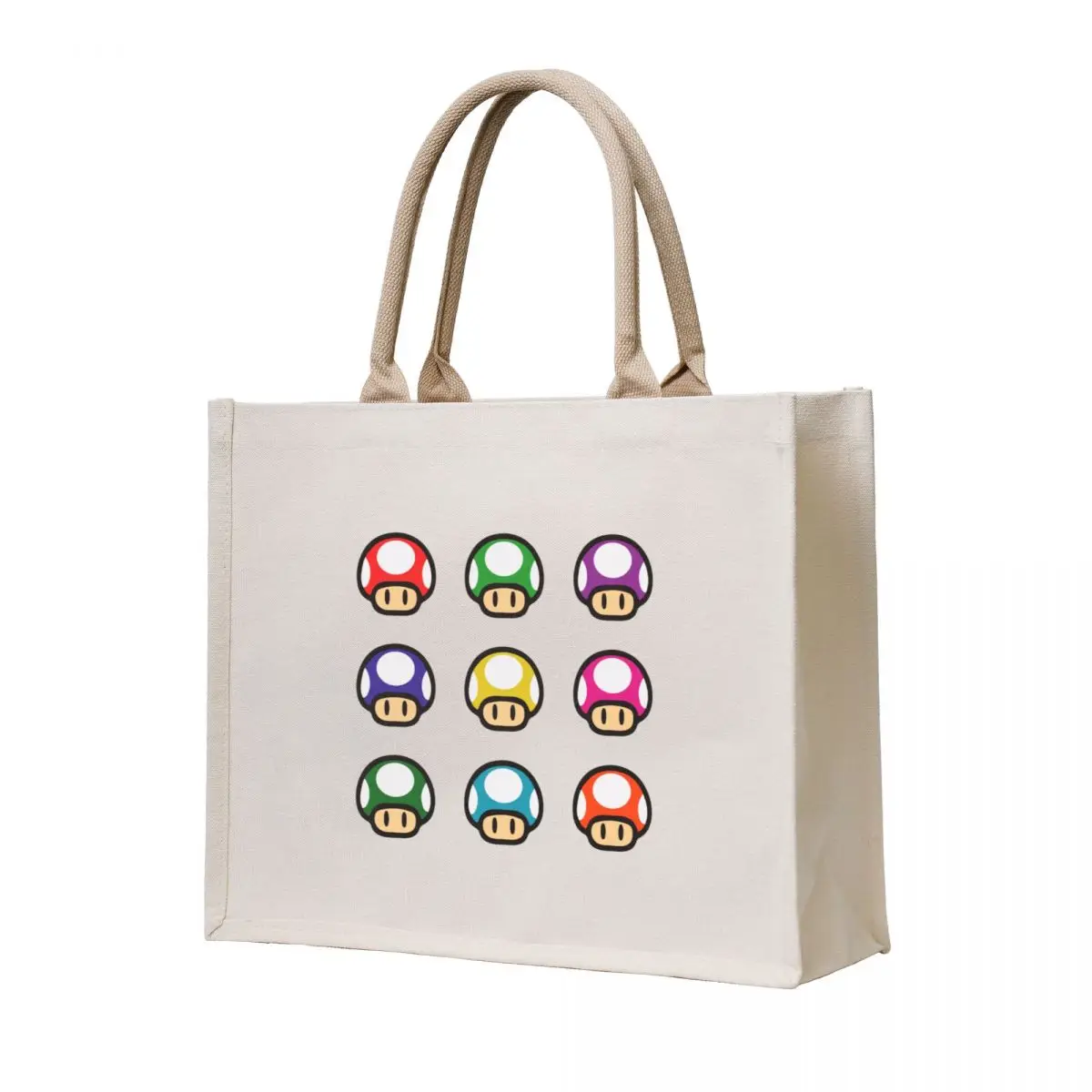 

1up retro mushrooms pack of 9 Tote Bag Portable shopping bag shopper bags custom bags Canvas shoulder bag