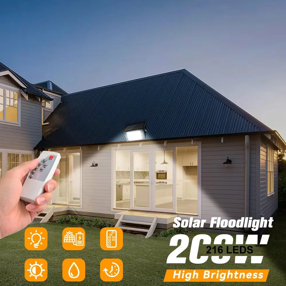 

Solar Floodlight Outdoor Lights LED Portable Camping Light Outdoor Solar Sunlight Light Wall Light For Yard Garden Shed