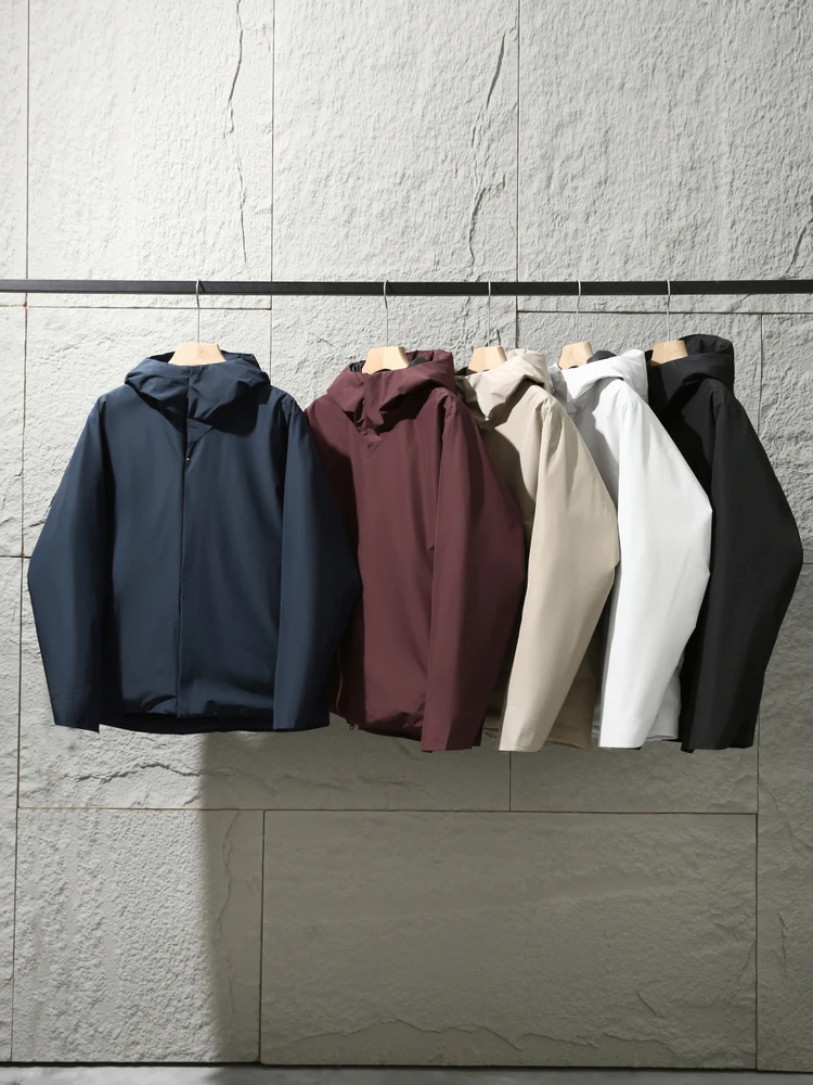 Busin سلسلة الخريف الشتاء Thiened يندبروف سحاب عازل للماء مقنعين أسفل Jaet الرجال في الهواء الطلق عارضة Faion Sle