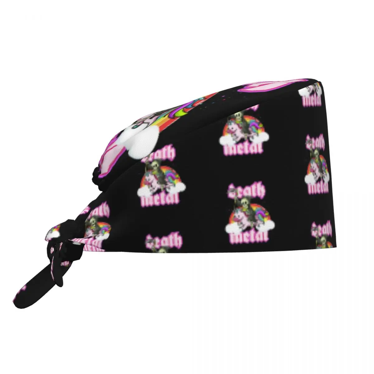 Grim Reaper Rides Unicorn Deaths Metals Rocker Scrubs Cap Surgical Hats Rock Music Operating Room Cap Nursing Cap Lab Works Hat