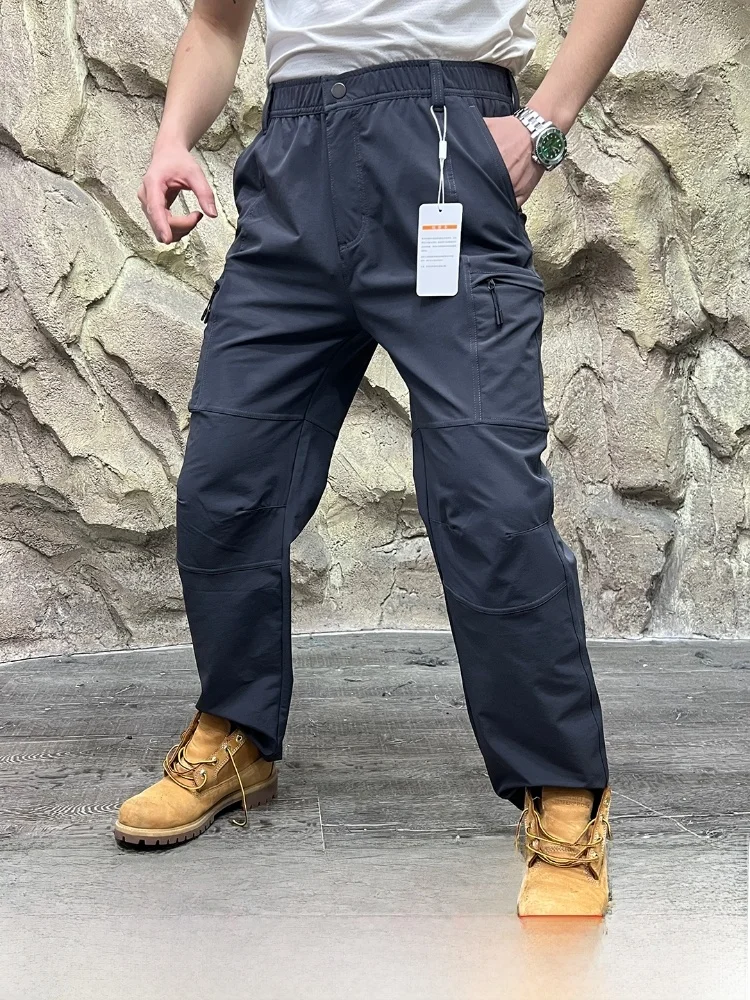 

Уличные мужские повседневные брюки с прямыми штанинами, ветрозащитная водонепроницаемая футболка, размерная футболка Cutting ape Urban Outdoor Sle, нейлон, спандекс