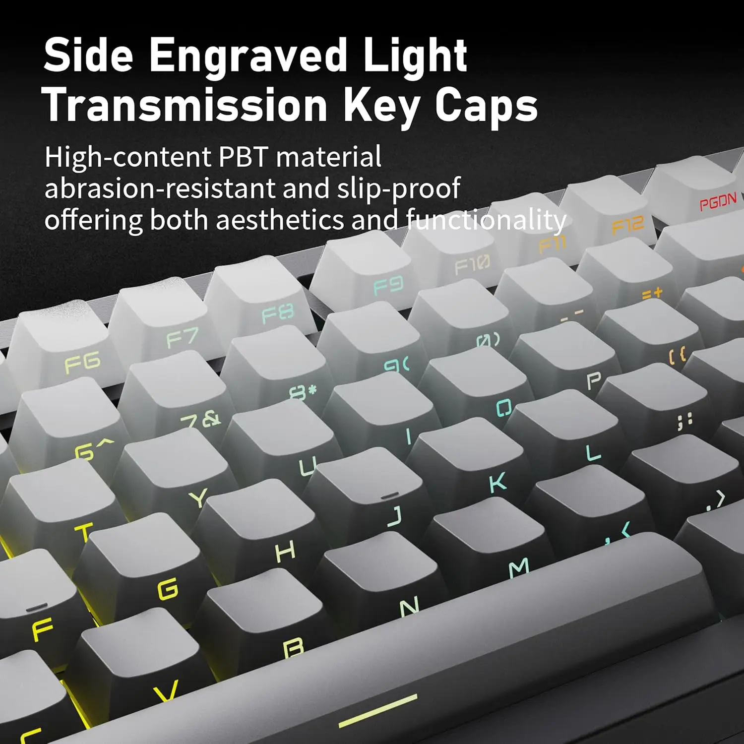 ZORNHER ZH870 Wireless Mechanical Keyboard 80% Black Custom Creamy Sound Keyboard Gaming  Lighted Up Black Topographic Keycap - Image 6