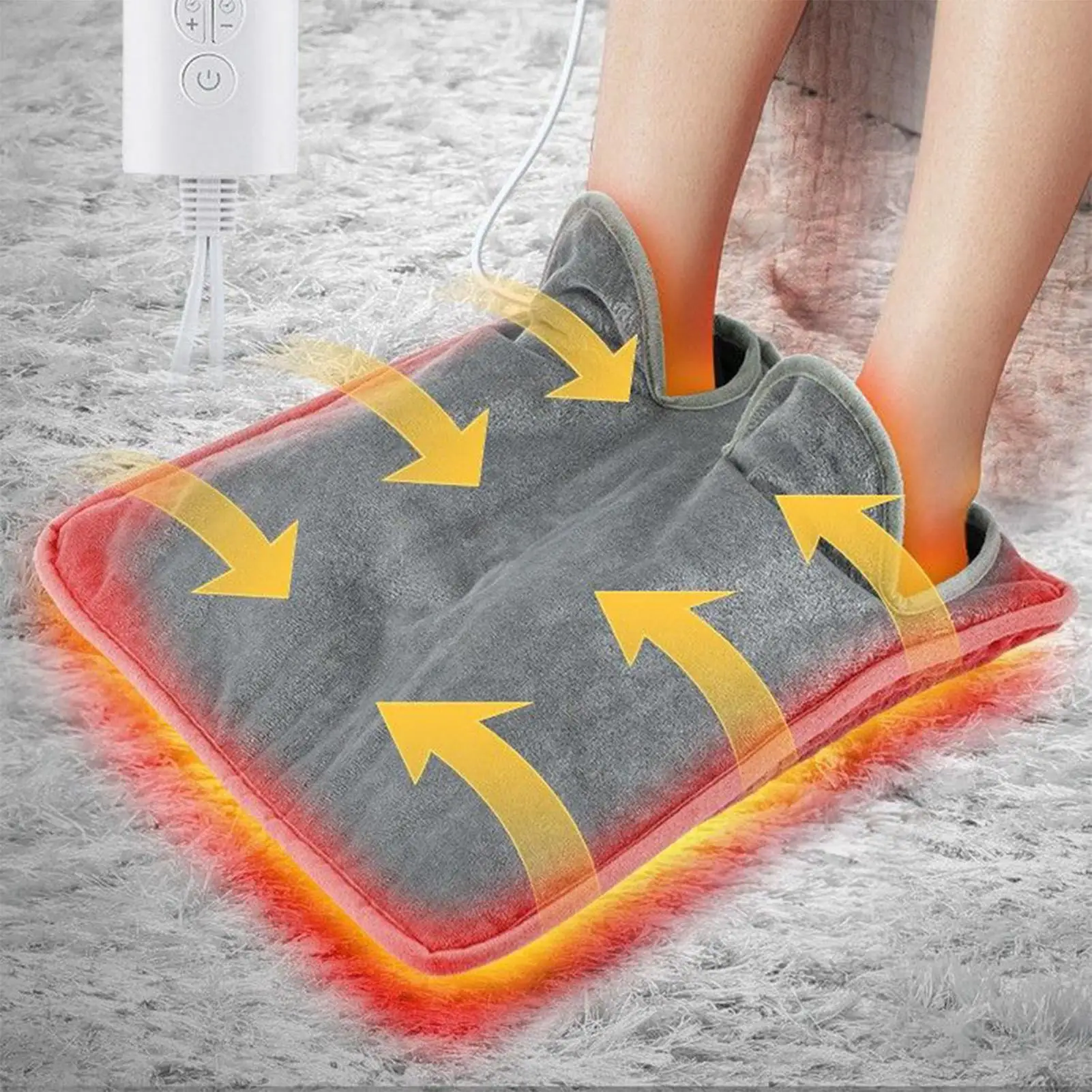 Foot Heating Pad Electric 4 Levels Portable USB Rechargeable Warming Supplies Under Desk Foot Warmer For Desk Bed Winter Offices