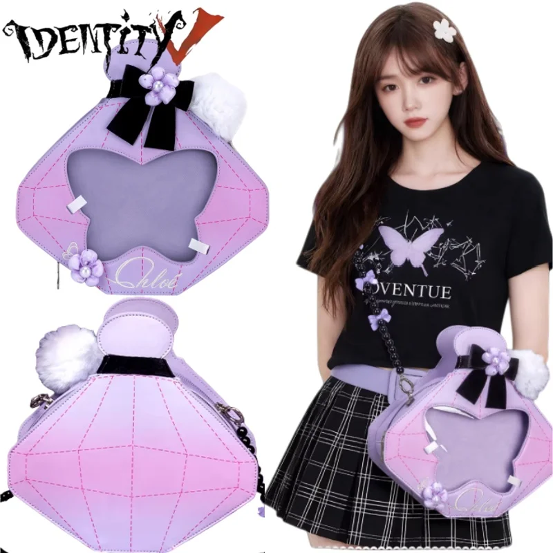 

Новая сумка-кроссбоди Identity V с персонажем Вера Найр, аниме-мерч, праздничный подарок, в комплекте с значком, полупрозрачная.