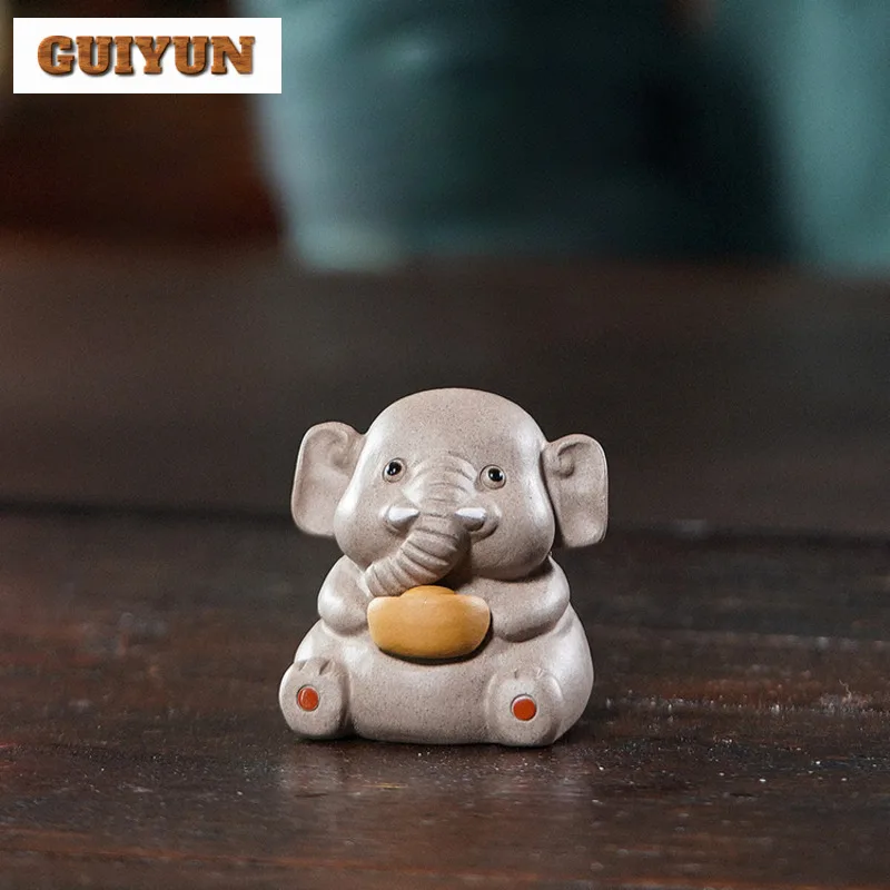 宜興-zisha-インゴット象茶ペット古代茶ゲーム茶置物おもちゃ茶像装飾品茶道アクセサリーギフト