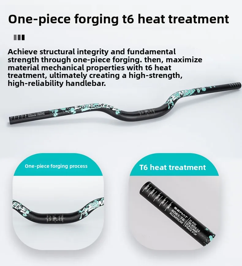 SEMAT Fahrradvorbau aus Aluminiumlegierung, 35-55 mm Höhe, 720/780 mm Länge, 31,8 mm Klemmdurchmesser, 6 ° Höhenlage 9 ° Sweep für MTB & Rennrad – Leichtgewichtig – Detail 3
