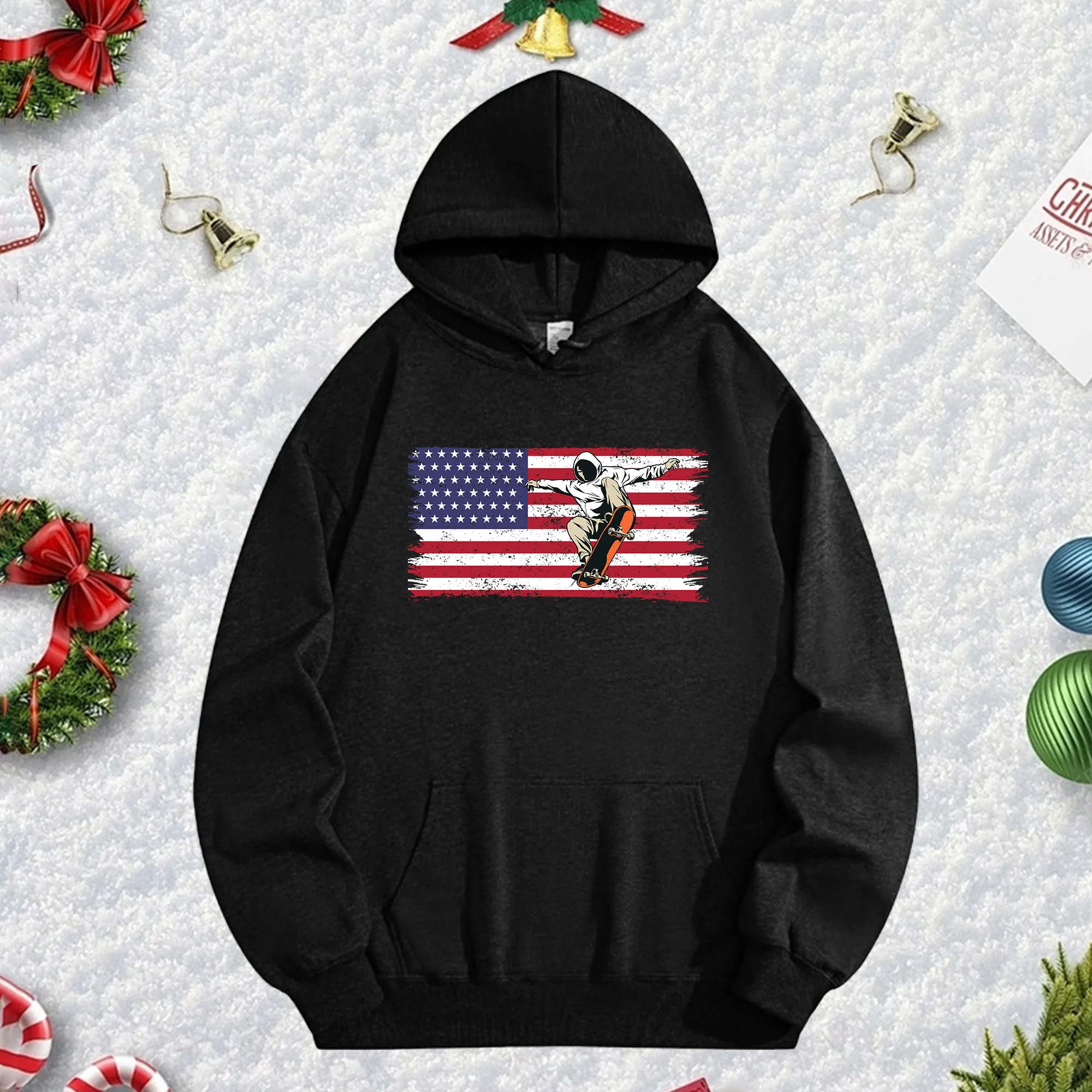 

Черная толстовка унисекс Broken Heart 270G, зимний пуловер из мягкого флиса для рождественского сезона и новогоднего праздничного стиля