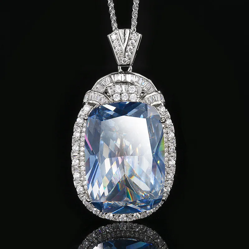 

New jewelry with copper base, gold-plated colored gemstone pendant necklace, main stone size 20*28