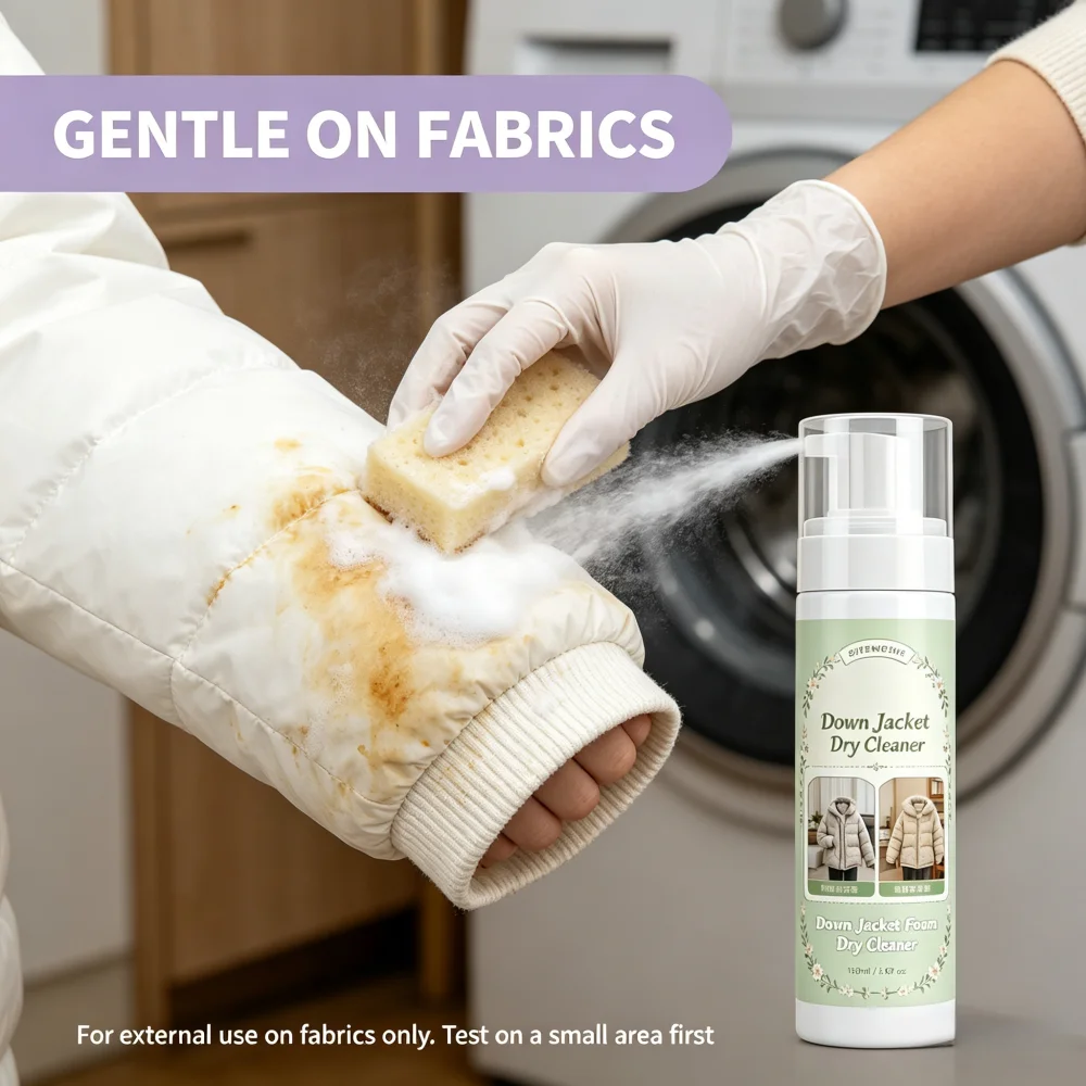 QIFENGHE Down Jacket Dry Cleaner 150ml - Waterless Foam Stain Remover, Instant Clean for Down Coat, Sweater, Fabric, No-Wash Clo