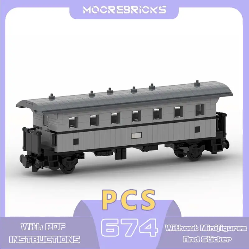 MOC Building Blocks 2nd Class Passenger Coach Model German Railway Carriages Model Assembly Technology Bricks Puzzle Toy  Gift ﻿