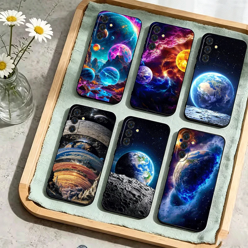Earth Stars Space Universe Phone Case For Samsung Galaxy A17 A16 A15 A14 A13 A57 A56 A55 A54 A53 A37 A36 A35 A34 A33 A27 A26 A25