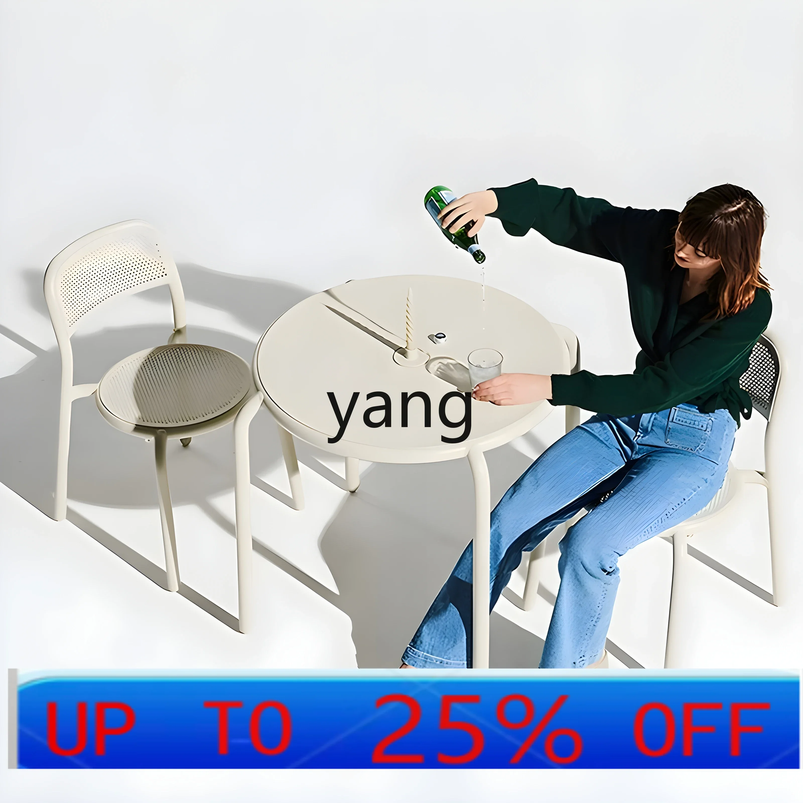 

LMM outdoor courtyard leisure table and chair combination open-air outdoor balcony table outdoor aluminum alloy