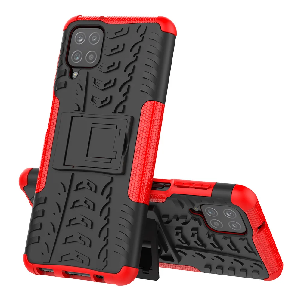 

Honeycomb Shockproof Kickstand PC Phone case for Samsung A12 Back protect the phone Cover