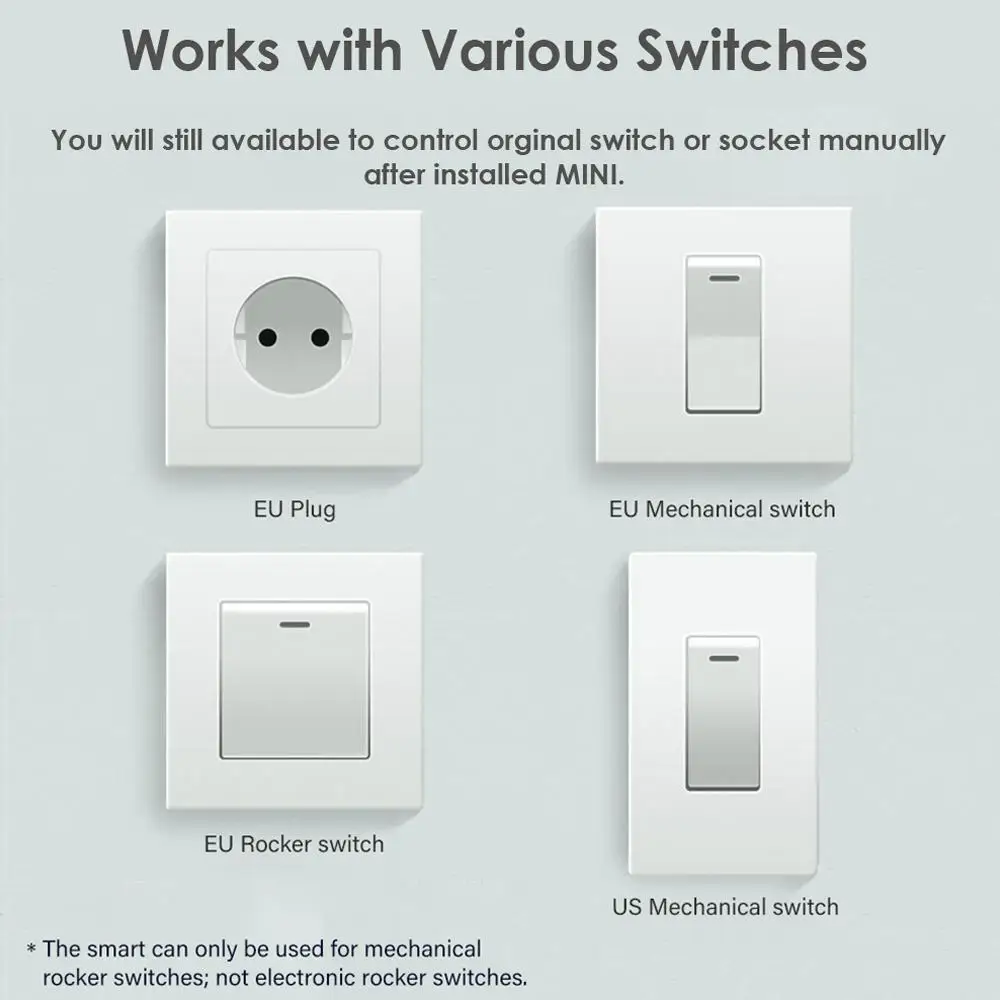 

AUBESS Tuya Zigbee Mini Smart Switch 16A Поддержка двухстороннего управления Дистанционное управление через приложение Smart Life Голосовое управление через Alexa Google