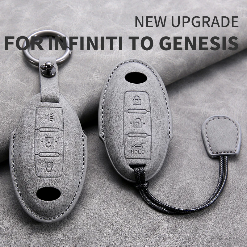 

Leather Car Key Cover Case For Infiniti Q50L QX50 QX60 QX55 Q70 Q70L Q30 QX30 QX70 ESQ XQ80 XQ60 Q60S Keychain Auto Accessories