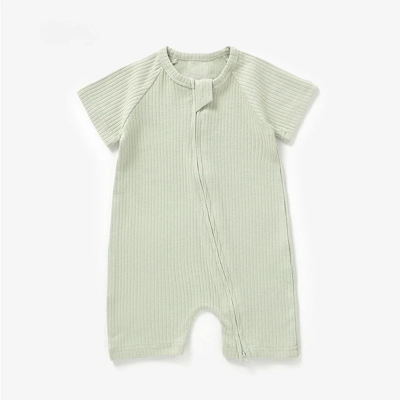 

Somenie Baby Onesie with Zipper for Summer Boys Girls Short Sleeve Onesie Newborn Comfortable Warm Onesie