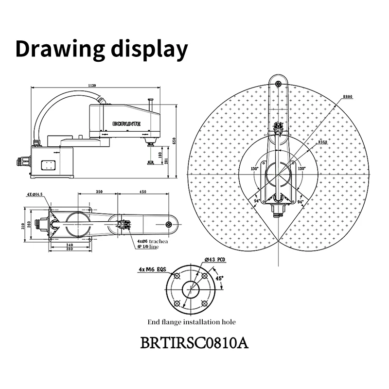 Braun BRTIRSC0810A Four Axis Robot 10KG Load Printing Packaging Metal Processing Electronic Assembly
