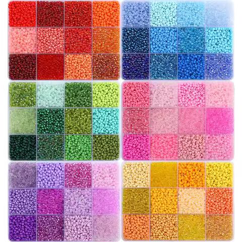 12 Grids 3mm Multicolor Rice Beads Set (15g/Grid) | High-Quality DIY Jewelry Supplies for Necklaces Bracelets (Approx.6000pcs)