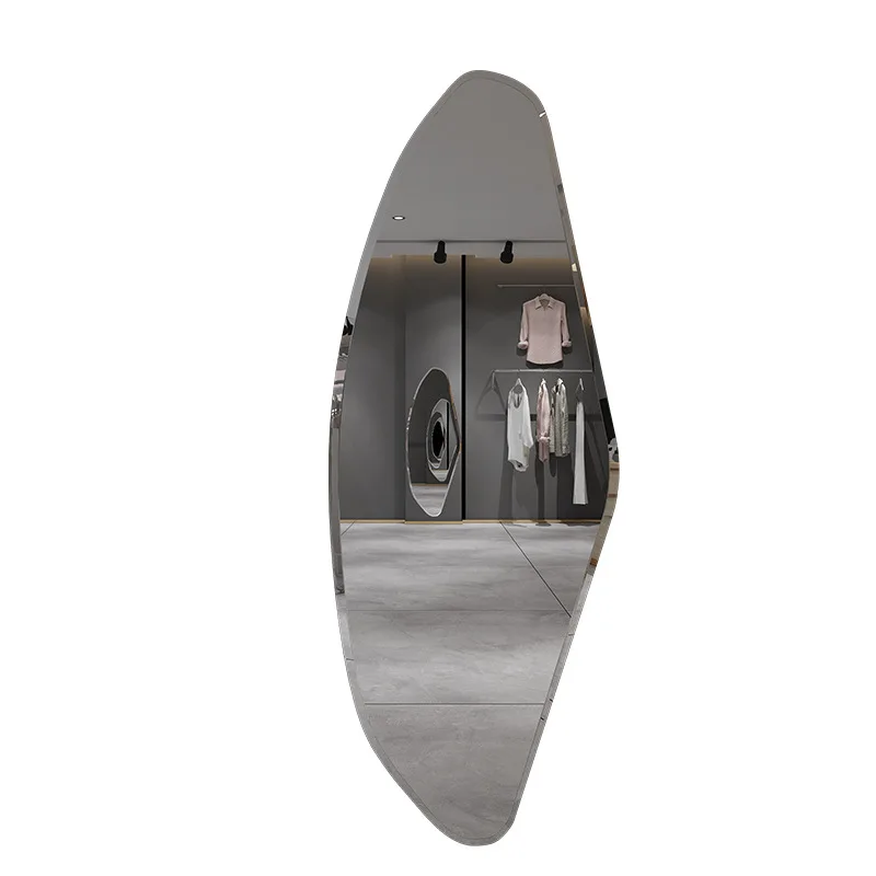 

Modern minimalist irregular full body mirror clothing store fitting mirror shaped mirror hanging