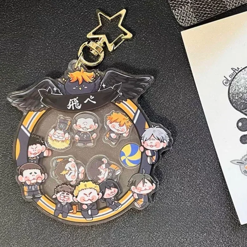 Anime Haikyuu!! Acrylic Keychain Action Figure Cartoon Funny Shakable Keyring Pendant Backpack Decorations Birthday Gifts view 5