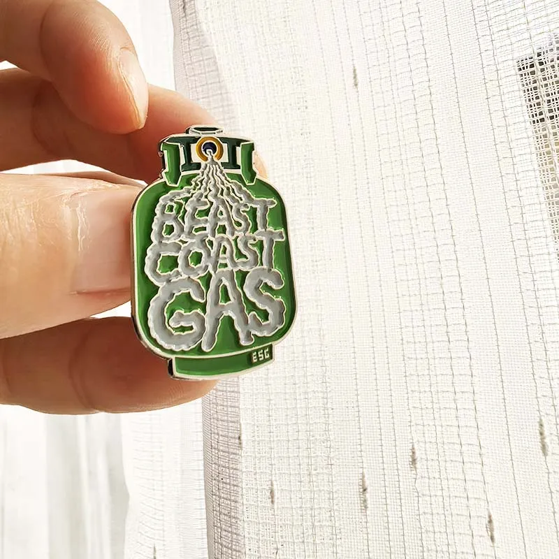Beast Coast Gas Enamel Lapel Pin Green Gas Tank Design Urban Culture Symbol Badge