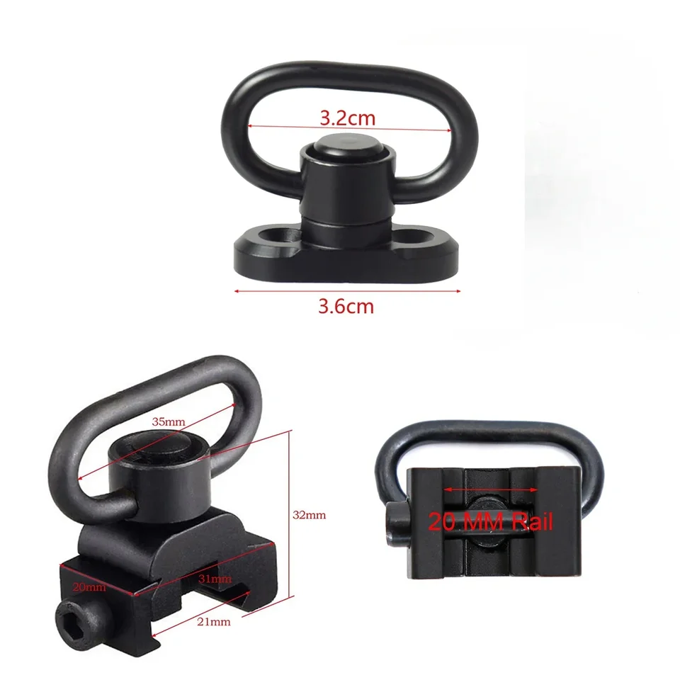 1.25” QD Sling Swivel Mount Heavy Duty Quick Detach Push Button