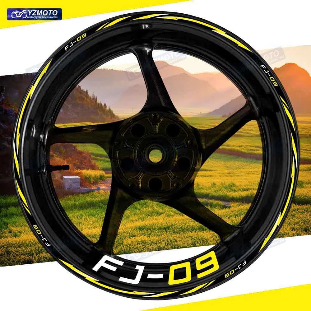 

For FJ-09 FJ09 Motorcycle Racing 17 Inch Front And Rear Wheel Stripe Sticker Decal Decorative Reflective Waterproof Rim Stickers