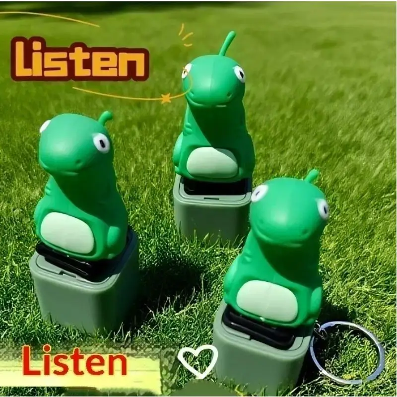 Fun Lizard Audio Keychain Stress Relief Buttons Keyring Clicking Lizard Sound Keychain Pendant Cartoon Cat Peripheral Gifts