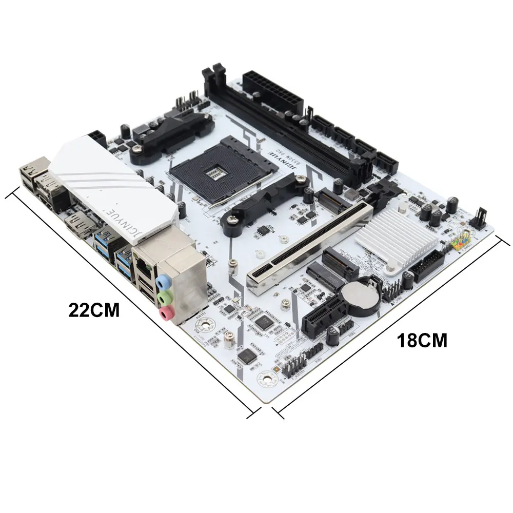 JGINYUE B550M PRO AM4 Motherboard, Support AMD Ryzen 4000 5000 CPU, Dual Channel DDR4 64GB Max XMP, 2 NVME M.2 + 4 SATA3.0, HDMI Dual DP, PCIe X16, USB 3.2/2.0 MATX Desktop Mainboard