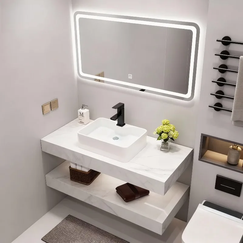 Factory Direct Sales Of Bathroom Accessories, Including Double-layer Rock Slab Sinks And Smart Mirrors. Support OEM/ODM.