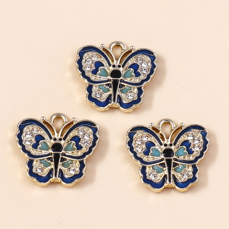 

20pcs 18x17mm Delicate Crystal Animal Flying Butterfly Charms Pendants for Jewelry Making Necklaces Earrings DIY Crafts Supplies