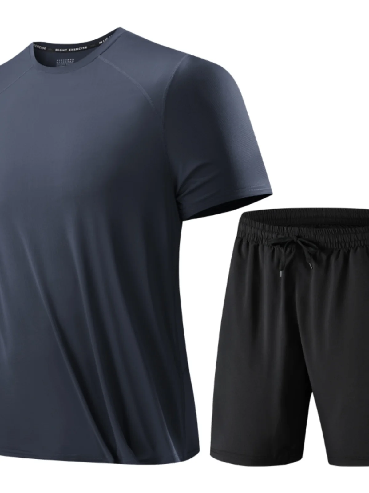 

2024 New Ice Silk Couple Set Summer Trend Casual Large Size ex Sports Color Two Piece Set Breathable Comfortable T-...