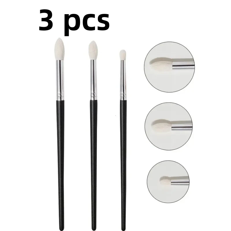 Shinedo 3 Pcs Goat Hair Tapered Crease Blending Brush Eyeshadow Make Up Cosmetic Kit Maquiagem Smudge EyeMakeup Brushes