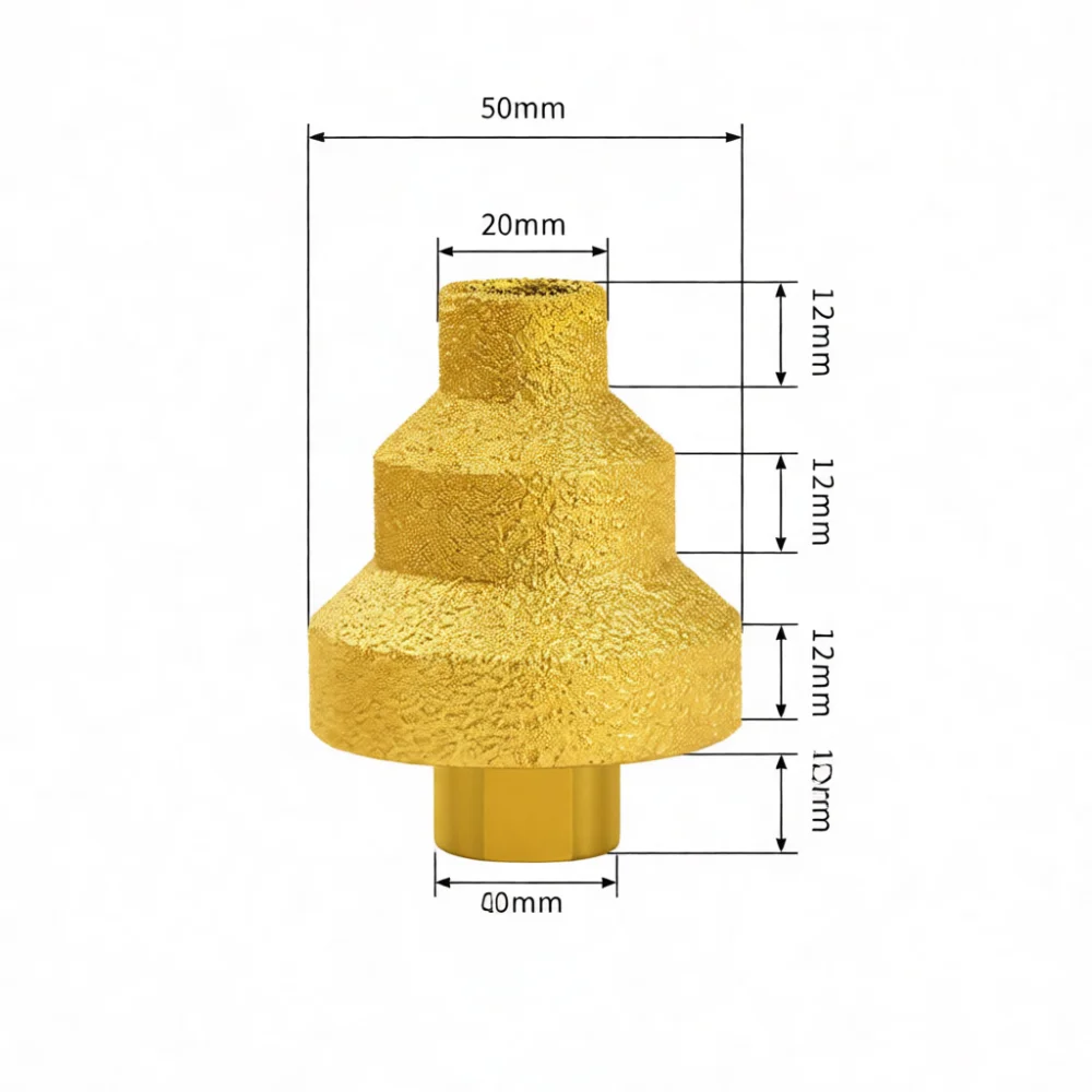 Brazed Diamond Conical Step Drill Bit Tile Stone Masonry Reaming Edge Polishing Chamfering Tool For Angle Grinder