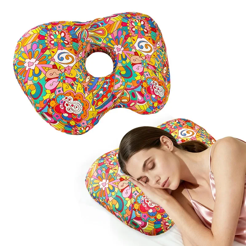 Washable Ear Piercing Pillow Relief Ear Pain Ear Pressure with Hole Ear Pillows Cotton Ear Guard Pillow For Side Sleepers