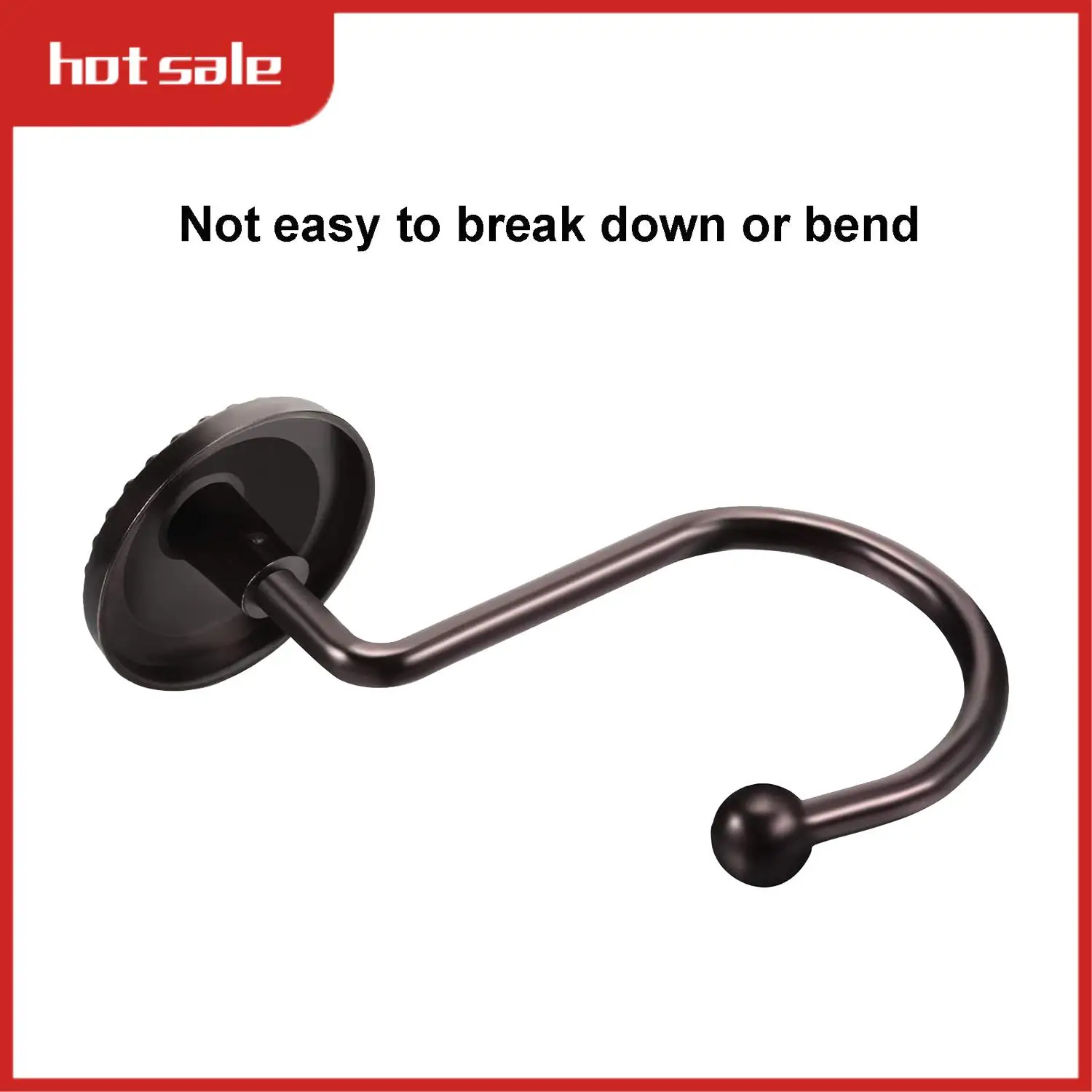 

A33R-24 Pieces Antique Shower Curtain Hooks Beaded Circle Hook Rust Resistant Shower Hooks Rings For Bathroom