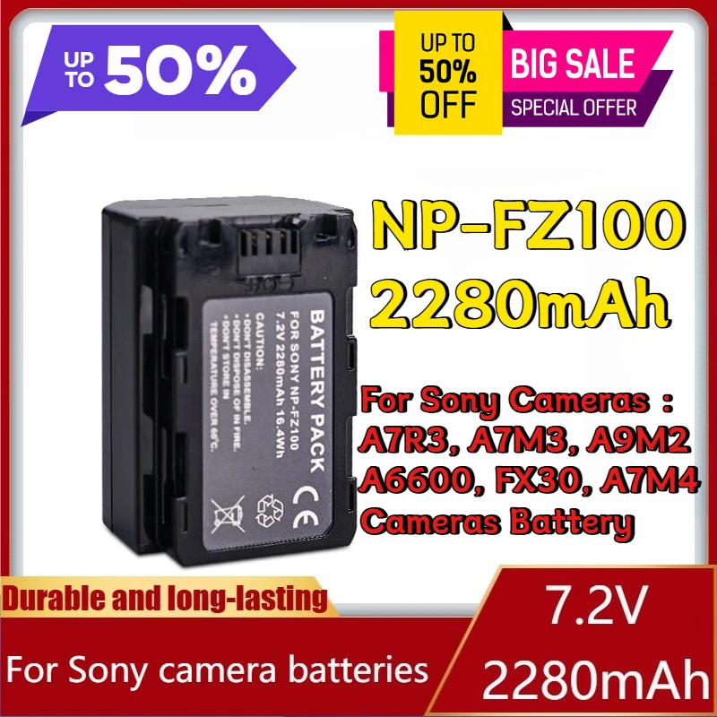 

NP-FZ100 Digital Batteries for Sony Cameras A7R3, A7M3, A9M2, A6600, FX30, A7M4 Cameras Battery