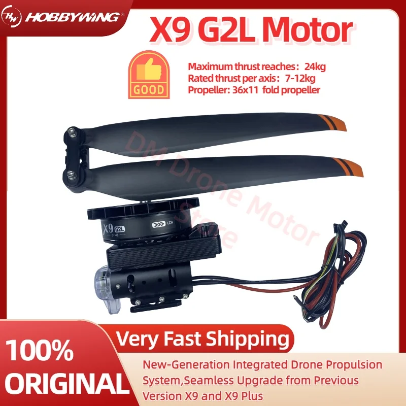 Hobbywing X9G2L New Upgraded Agriculture Drone Arm Set X9 G2L UAV CAN Brushless DC Electronic Drone Motor Kit with 36*11 Blade
