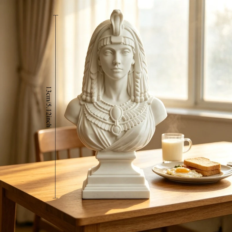 Cleopatra Bust Egyptian Sculpture, Vintage Home Study Decor, Multiple Colors, Ideal Gift & Collectible, Timeless Ornament