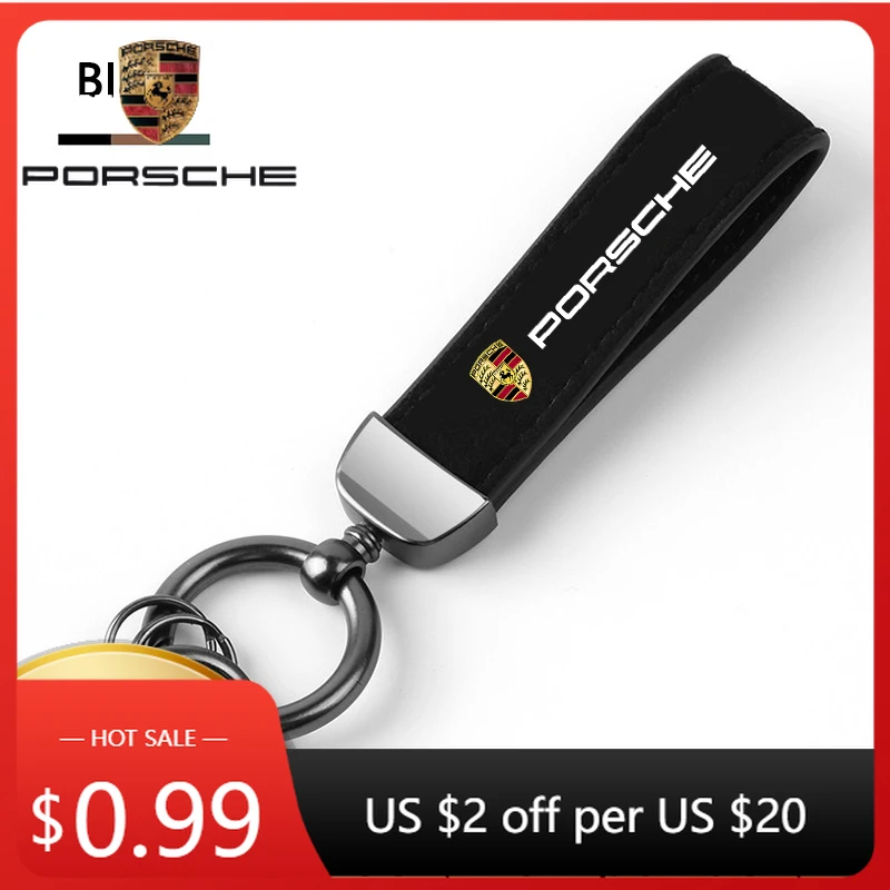 

Наклейка на автомобиль для Porsche Cayman, Cayenne, 911, Macan, замшевый брелок-подвеска для ключей, цепочка-брелок с защитой от потери, подарки для Porsche.