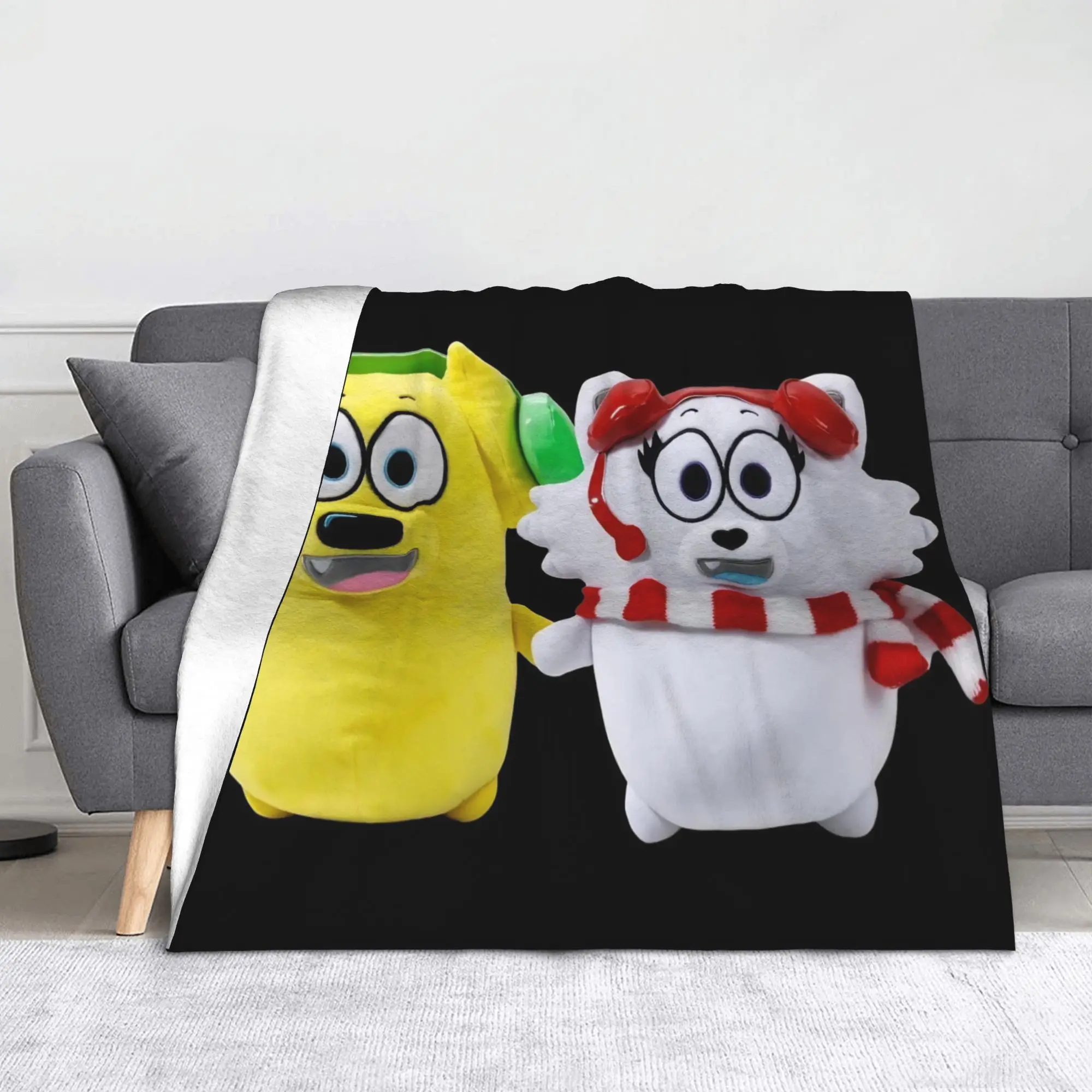 Tylers And Snowi Gaming Blankets Cute Cartoon Fuzzy Throw Blankets Summer Air Conditioning Decoration Soft Warm Bedspread