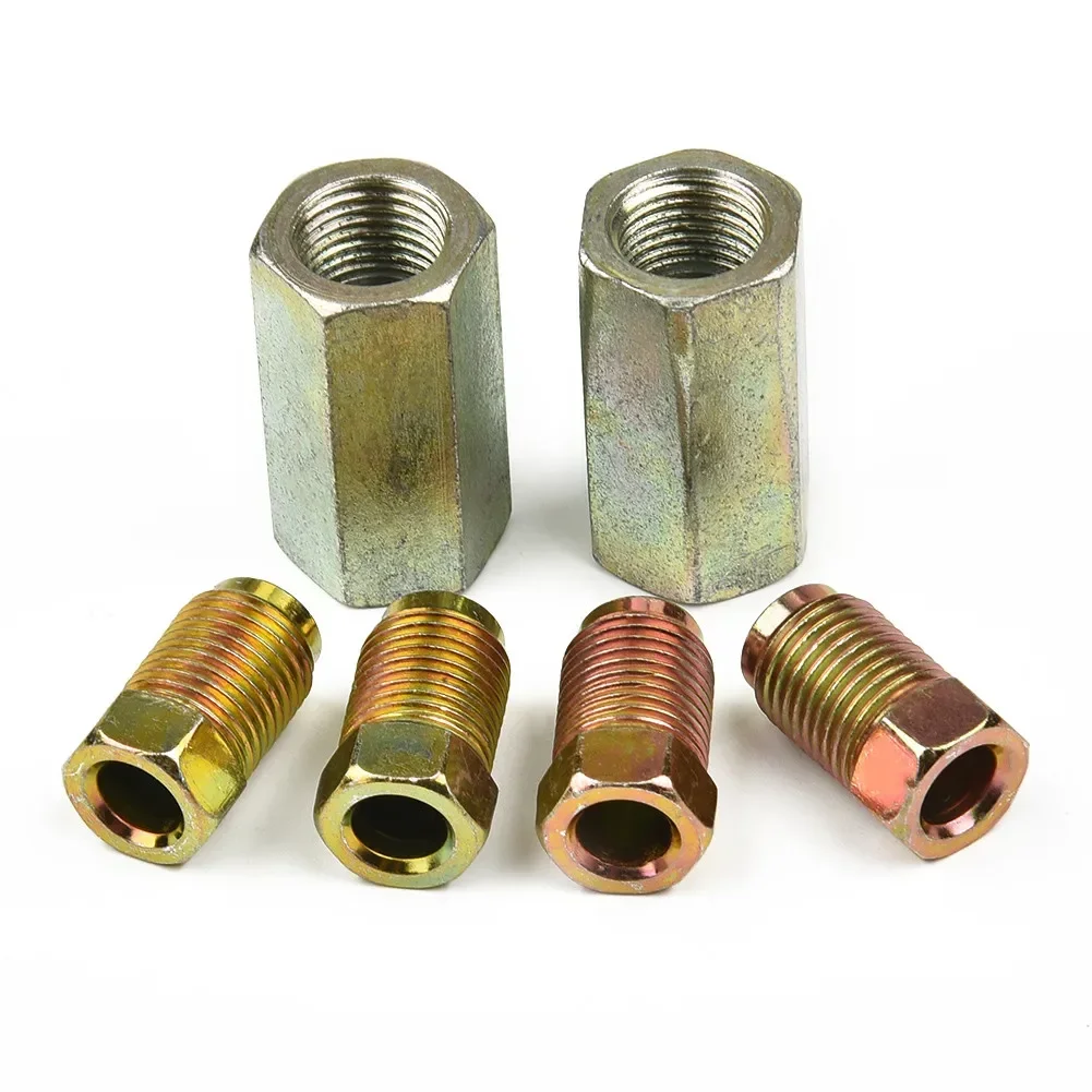 6pcs Brake Pipe 2 Qty 2 Way Female  Brake Pipe Connector With 4 M10 10mm Male Brake Nuts Short 3/16 \