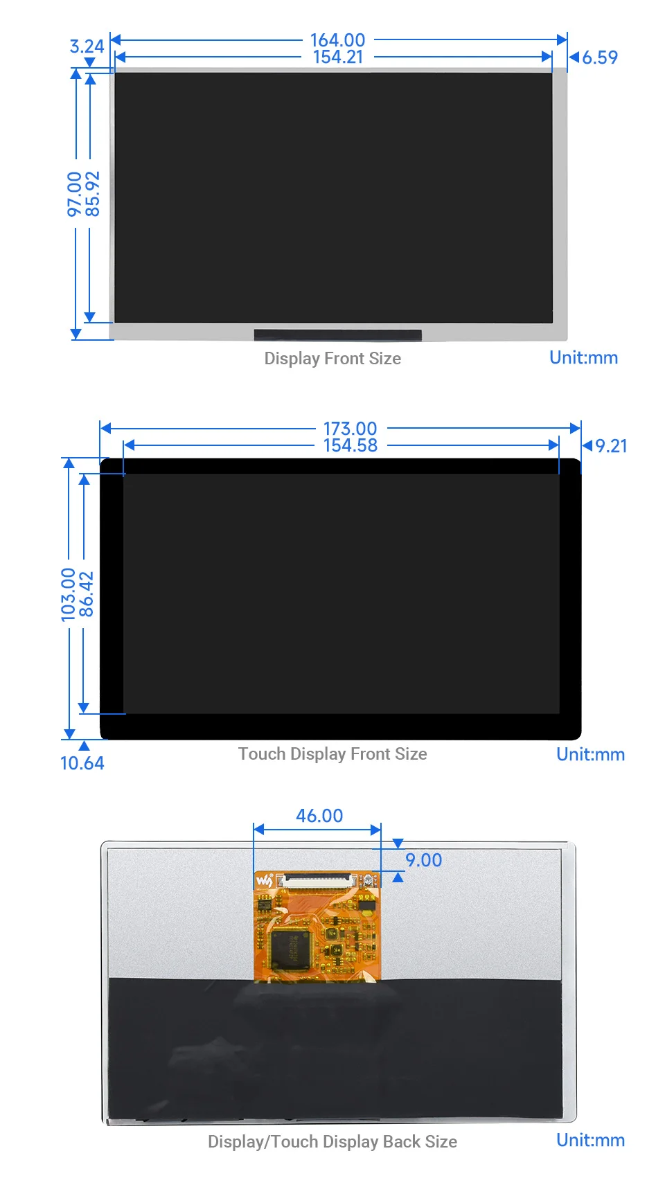 Imagem -06 - Qled Display 1024x600 com Função de Toque Suporta Windows Linux Placa Principal Android 70h1024600-qled-ct-a7