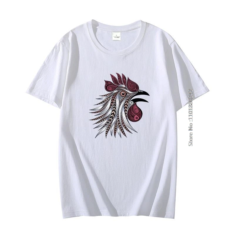 Screaming Rooster Patterns Fashion Graphic T Shirts Cotton Cute Oversize t-shirts Short Sleeve t-shirts Summer Men's Clothing